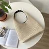 Straw bag women's summer niche splicing commuter tote bag large capacity women's casual shoulder bag