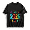 2026 New Year Themed Pendant Print Casual Versatile Top Pure Cotton T-shirt