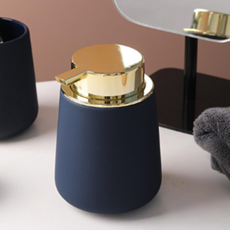 Ceramic Matte Soap Dispenser Lotion Dispensing Bottle Lovers Mouthwash Cup Toothbrush Holder Washing Tools Bottle Bathroom Set