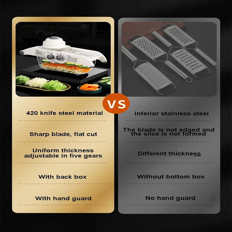 Multifunctional Lemon Slicer Vegetable Grater With Basket,V-Blade Fruit Potato Chopper Carrot Cutter Slicer Kitchen Accessories