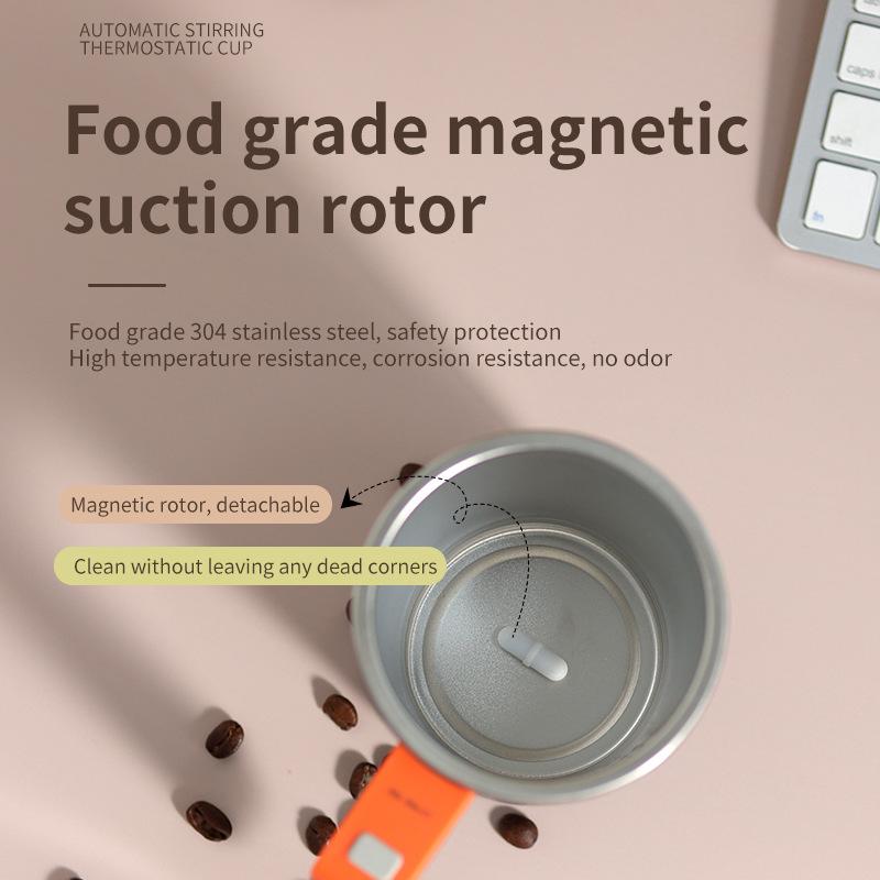 Magnetic Self-stirring Coffee Cup Portable Automatic Mixing Cup Rechargeable Self-stirring Cup with Constant Temperature Heating