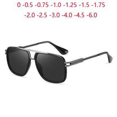 Dioptría 0 -0.5 -0.75 Hasta -6.0 Antirreflejos Uso para Conducir Cuadrados Gafas de Sol para Miopía Polarizadas UV400 Listas para Receta de Miopía Gafas de Sol
