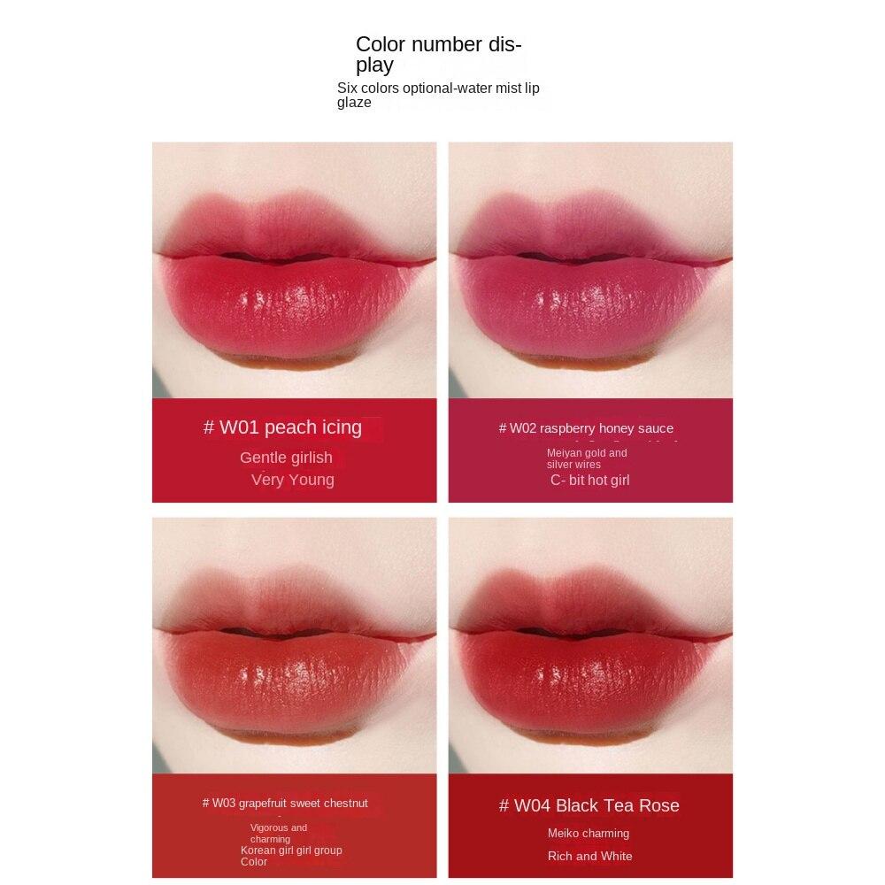 VIBELY Velvet Water Mist Lip Glaze Ist Ein Feuchtigkeitsspendender, Wasserfester Und Langanhaltender Lippenstift, Der Nicht Leicht Abfärbt.