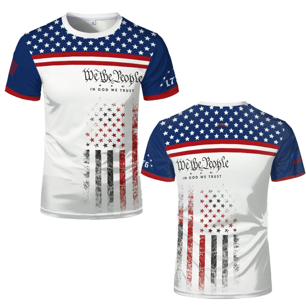 T-shirt Stile Bandiera Americana Retro Stampa 3D Estate Aquila Cuore Grafica Tee Street Unisex Sportivo Casual Traspirante Manica Corta