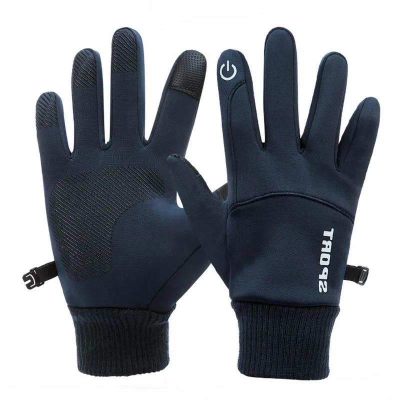 

Winter Men Women Warm Full Fingers Waterproof Wind Proof Cycling Outdoor Sports Running Motorcycle Ski Touch Screen Fleece Glove M