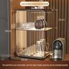Transparent 2-Tier Desktop Cup Storage Cabinet with Doors