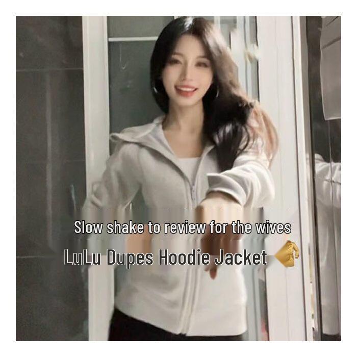 White-Grey Slim-Fit Women s Hoodie Cardigan with Zipper - Versatile Yoga & Fashion Top Extra Large