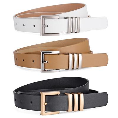Elegant European and American Style Thin Waist Leather Belt for Women