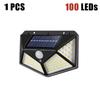 1-4PCS Solar LED Wall Light,100 LED Outdoor Motion Sensor Lights Waterproof Solar Wall Lamp for Garden Fence Yard Pathway Stairs