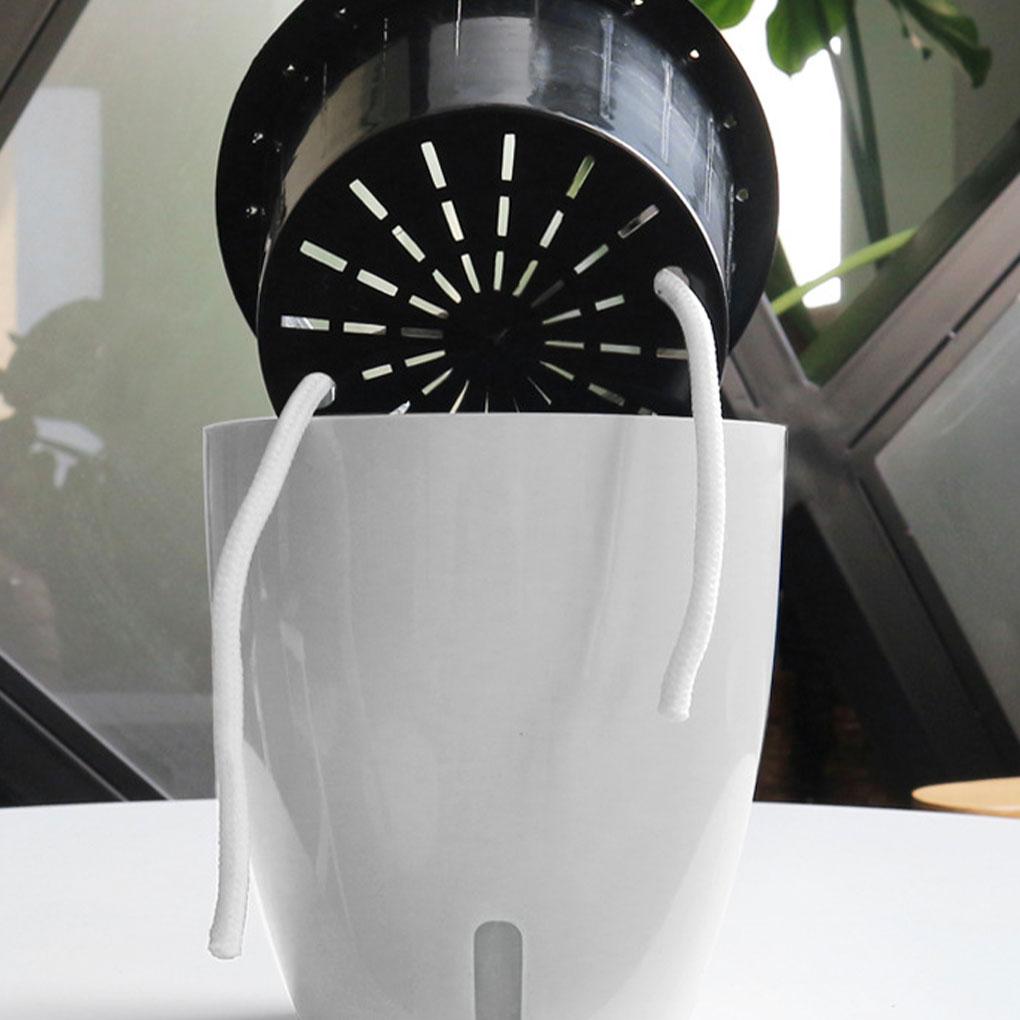 White Eco-friendly Self Watering Plant Pot For Enhancing Gardens Beauty Flower Pots Plant Pots