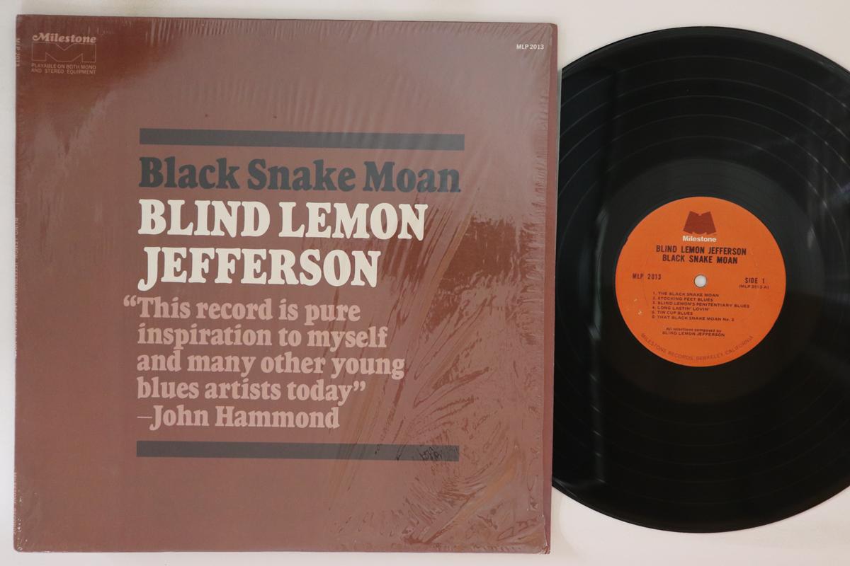 

LP Record BLIND LEMON JEFFERSON Black Snake Moan MLP2013 MILESTONE 1970 US Blues Used