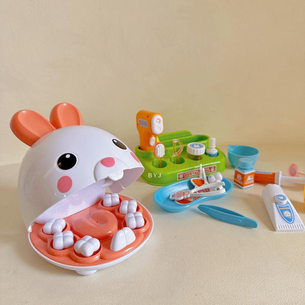 Bowawa Children's Pet Dentist Simulation Play Set: Tooth Extraction, Filling, and Brushing Educational Toy.