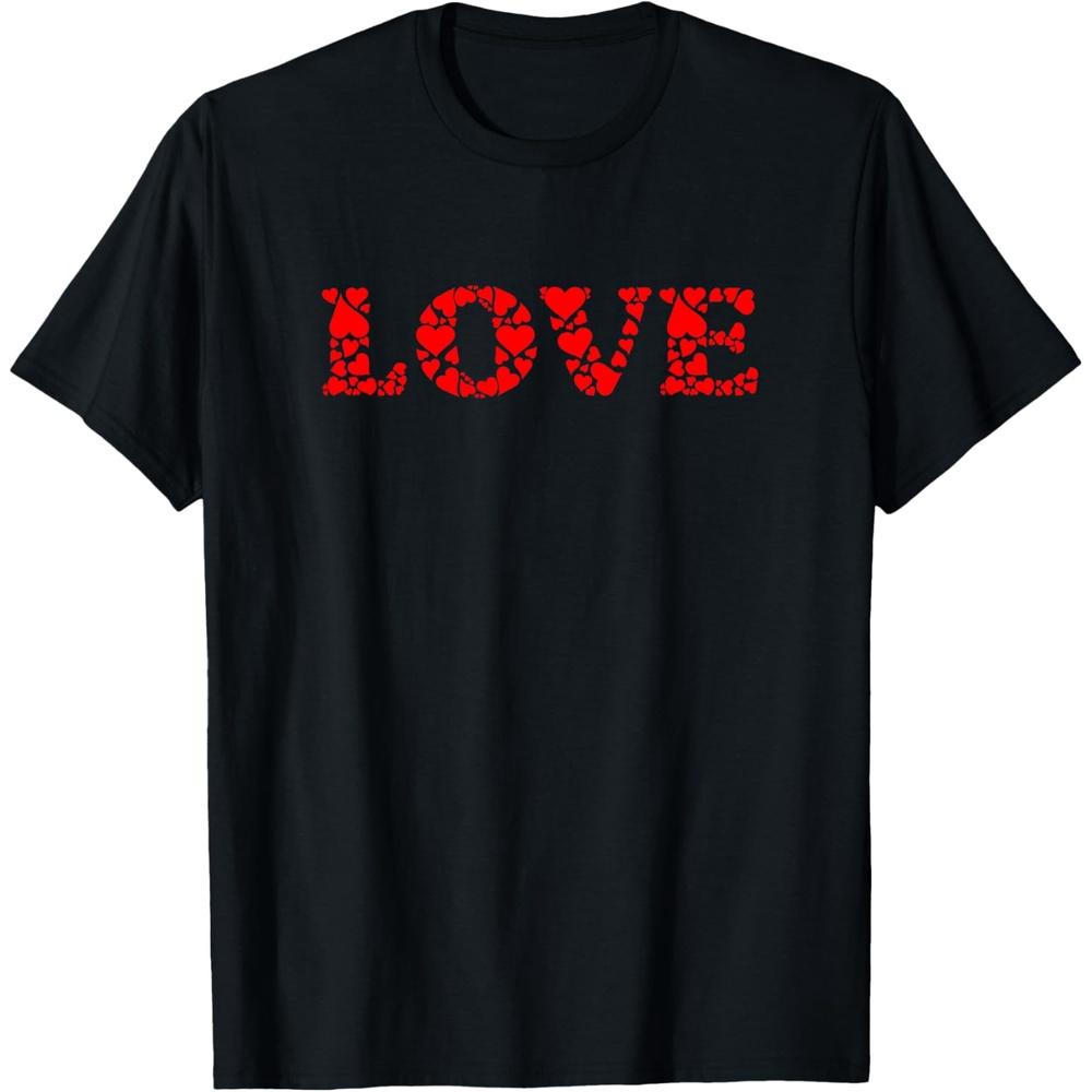 Love Valentine s Day Hearts T Shirt XL чёрный