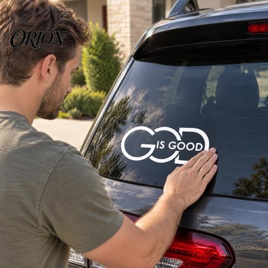 Car Body Trim Stickers God Is Good Sticker, Reflective Waterproof PVC Decal, Scratch Cover Decals Sunproof Exterior Decoration Accessories for Trucks