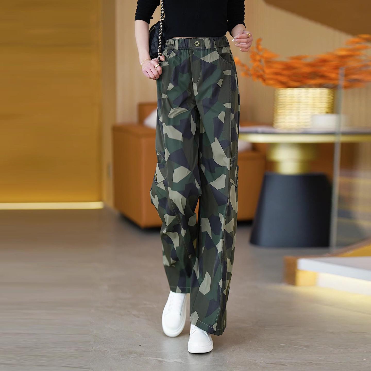 

Women s High Waist Camouflage Hiking Pants - Spring 2026 Slimming Straight-Leg Fit 3XL 136-145 lbs жовтий/камуфляжний