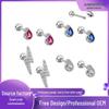 European-American Style Rhinestone Lightning Stud Earrings
