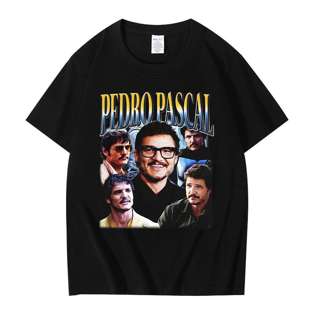 Klasický americký filmový a televizní herec Pedro Pascal Grafické tričko Pánské Dámské Bavlněné Ležérní Trička Topy Nadměrné Velikosti Vintage Streetwear