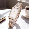 Fashionable simple women's quartz watch rectangular large dial, suitable for daily wear, anniversaries, Christmas gifts