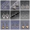 24 Styles Simple Design Gothic Punk Style Hollow Heart Drop Earrings For Women Vintage Fashion Earring Gift