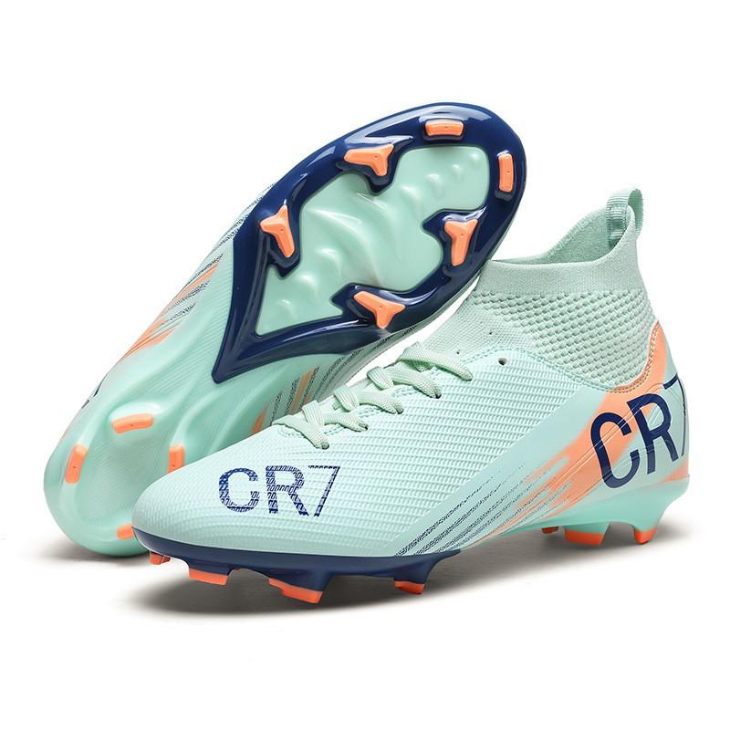 High-Cut Football Cleats Men Women Training On Artificial Turf Lightweight TPR Sole Soccer Shoes