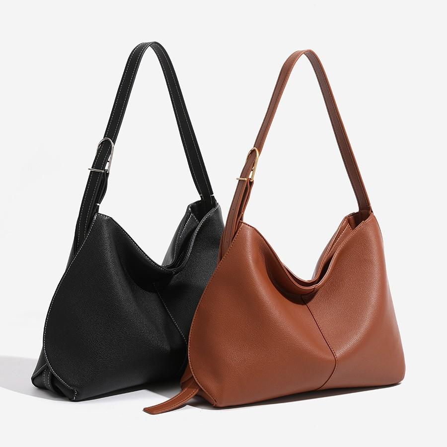 Celebrity Style Vegetable Tanned Leather Wrap Hobo Bag for Women's New Commuting Large Capacity Tote Bag, Single Shoulder Crossbody Bag