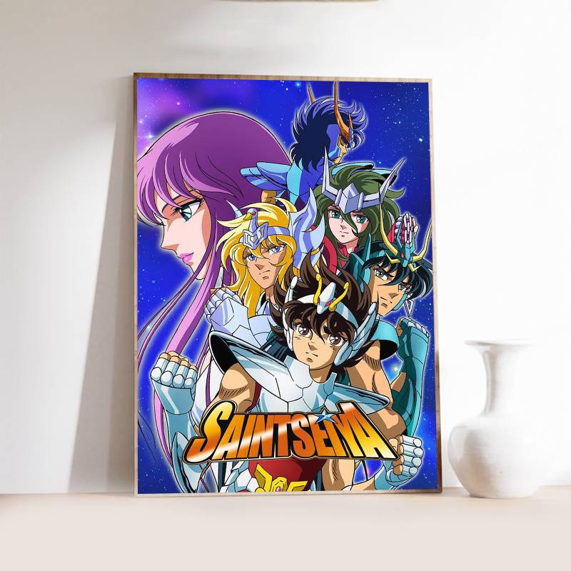 1PC Classic Anime S-Saint S-seiya Poster Self-adhesive Art Waterproof Paper Sticker Coffee House Bar Room Wall Decor