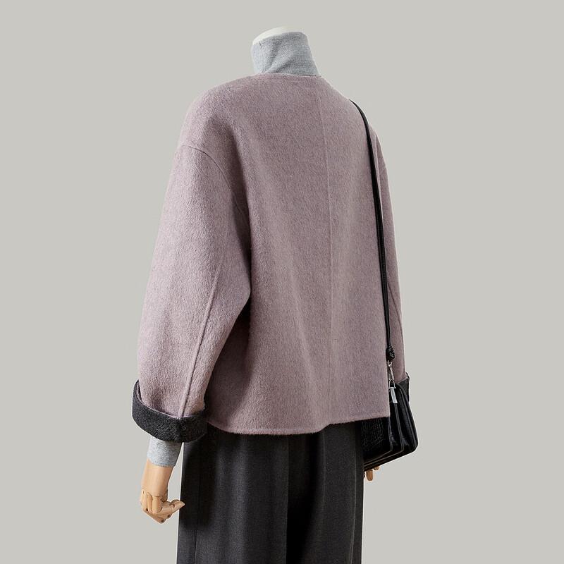 Women's Elegant Merino Wool Double-Faced Short Coat
