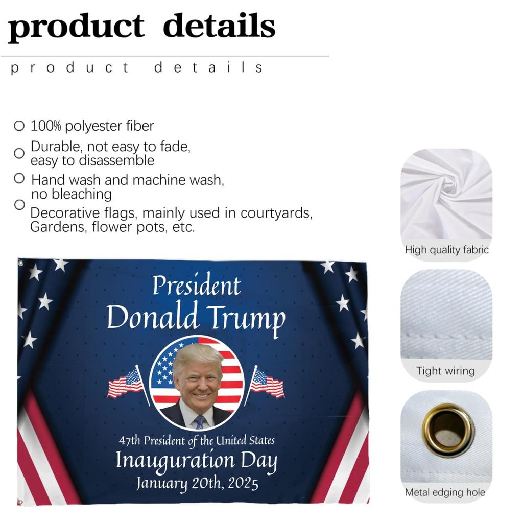 Dzień Inauguracji 47. Prezydenta Stanów Zjednoczonych Flaga 3x5 stóp Flaga Zewnętrzna Baner Zewnętrzny
