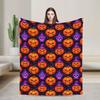 Cute Ghost Pumkin Skull Bat Blanket Warm Soft  Throw Blanket Winter Decorative Couch Chair Sofa Bed Street Trend Bedspread