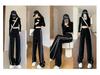 Women's Korean Style Wide-Leg Pants: Plus Size Slimming Straight, Loose Casual Petite Floor-Length, Trendy Spring-Summer Sportswear.