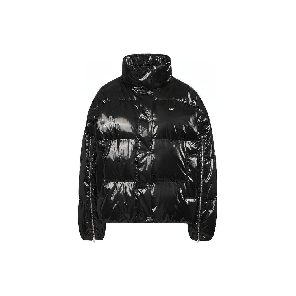 Adidas Originals 600 Puffy Plain Glossy Loose-Fit Down Jacket Women Outerwear Black IU4797