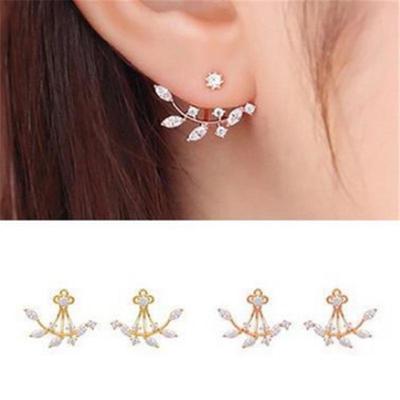 Hot Selling Marquise Leaf Zircon Stud Earrings - Latest Fashion from Korea