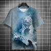 Animal Men's T-shirt 3d Tiger Print Men's Tops Casual Short Sleeve Simple T-shirt Summer Round Neck T-shirt Men's Ultra Clothing