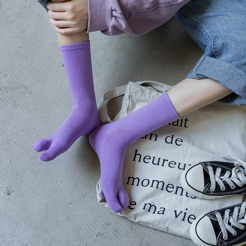 ZFZTLYEL Sizes Sports Foot Solid Free Women's Two-Toe Socks, Moisture-Reducing, Deodorizing, Multicolor, Girls' 22-25cm, Socks, Covers, Antibacterial,