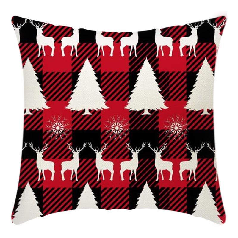 Christmas Throw Pillowcase Home Nordic Holiday Decoration Linen Super Soft Short Plush Sofa Pillowcase