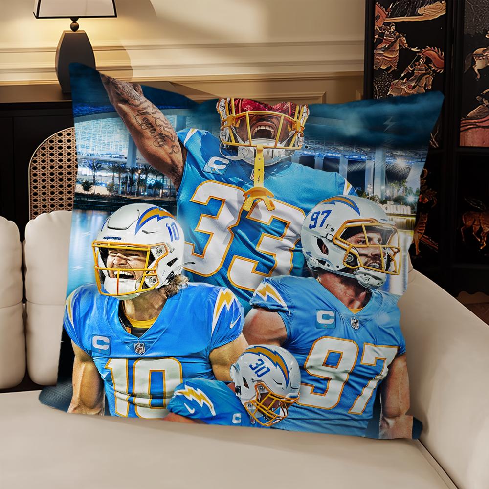 American Football Living Room Headboard Bedroom Office Cushion Cushion Sofa Nap Time Los A-Angeles C-Chargers Pillow Case