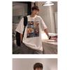 Men'S Trendy Letter Round Neck Printed Short Sleeved T-Shirt For Summer Ins Loose Casual Top