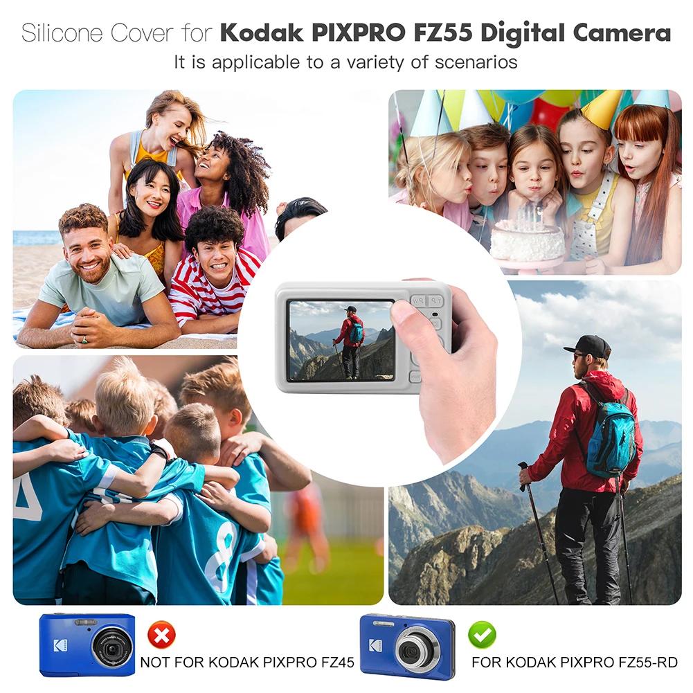 For KODAK PIXPRO FZ55 Soft Silicone Protective Case Wear Resist Slim Fit Camera Bag Lightweight Camera Sleeve Camera Accessories