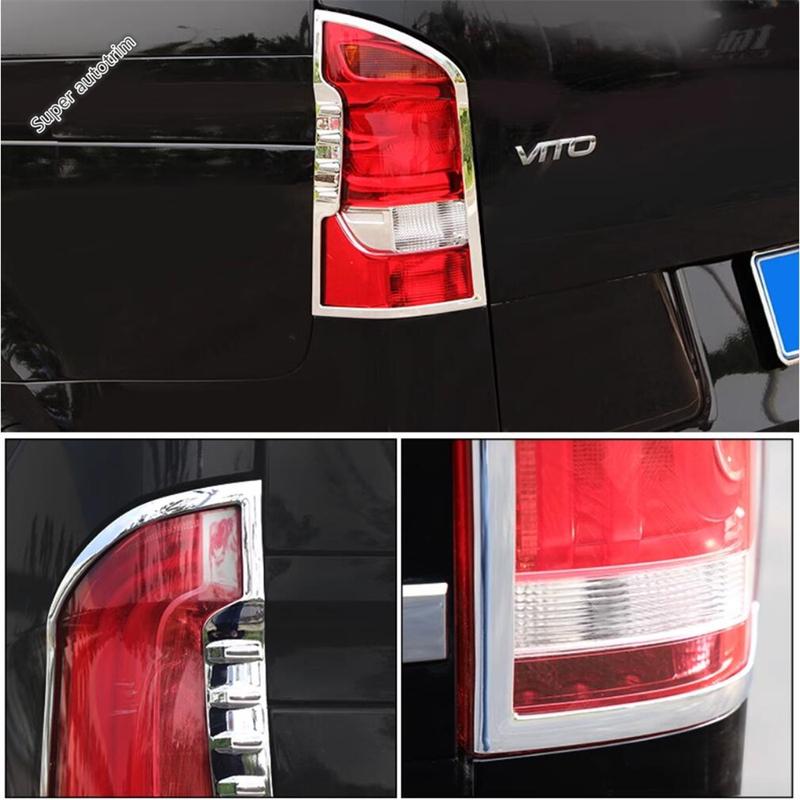 Heckklappe Rückleuchten Rücklicht Lampenrahmen Abdeckung Zierleiste Für Mercedes-Benz Vito W447 / V-Klasse 2014 - 2025 ABS Chrom Zubehör