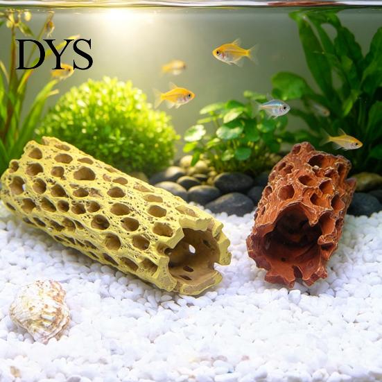 Aquarium Shrimp Cave Cave, Artificial Tree Trunk Hide, Fish Tank Natural Wood Texture Ornament Hideout, Realistic for Betta Hiding And Resting