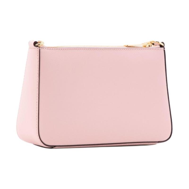 Michael Kors Jet Set Zipper Closure Cowhide Hand-held Shoulder Crossbody Bag Medium Size Women's Blush Pink