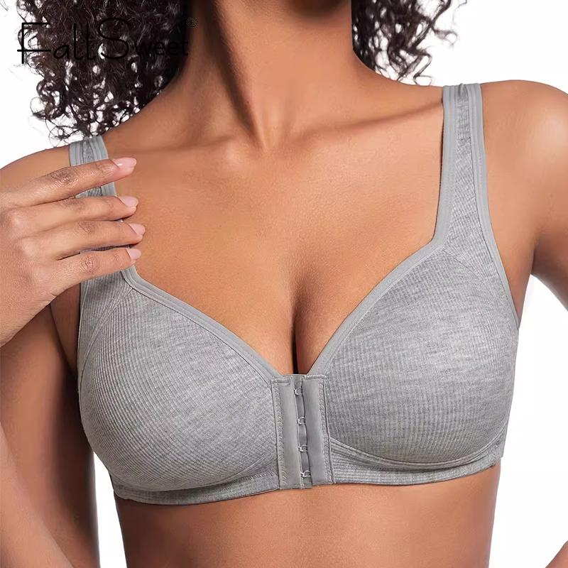 Front Closure Bra Push Up Bra Top Women Seamless Underwear Comfortable Wireless Bralette Everyday Solid Color Lingerie Female