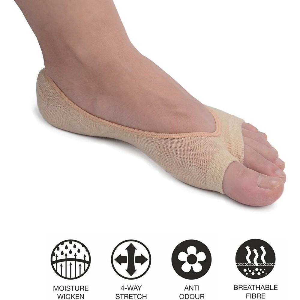Breathable Two Toe Socks Shallow Mouth Boat Socks Elegant Open Toe Socks High Heels