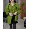 Spring Fashion Loose Fit Solid Color Shirt Trendy Oversized Long Top for Women Casual Commute