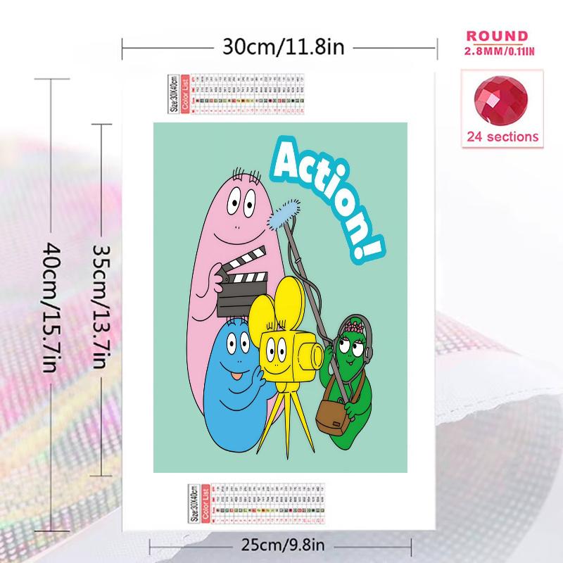 Barbapapa 100% Round Full Drill 5D DIY Diamond Painting Embroidery Cross Stitch Rhinestone Décor