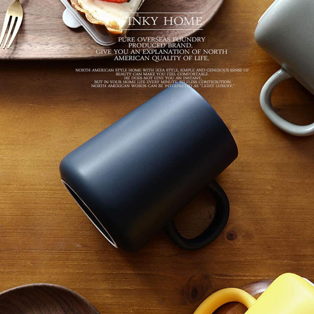 Tazza da Tè in Ceramica da 450ML Tazze Extra Grandi Tazze da Caffè Ampie in Ceramica Monocolore Opache Tazza da Caffè Grande Tazza da Tè Con Cucchiaino