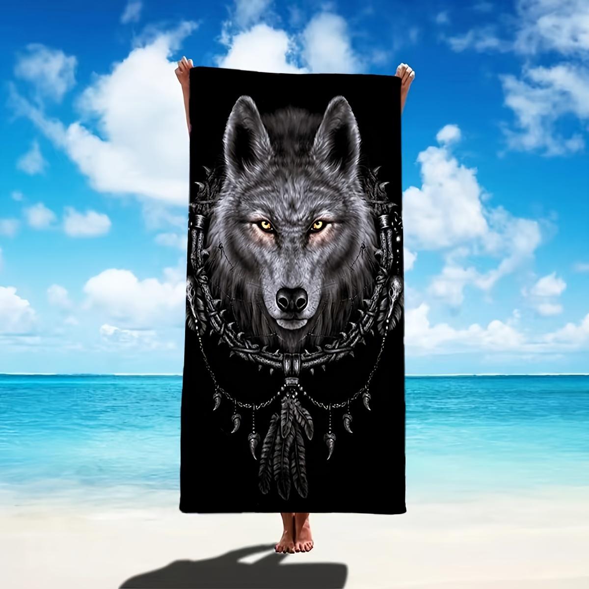 

Black Wolf Head Tapestry Flat Print Tribal Feather Wall Hanging for Bedroom Living Room Dorm Decor Cool Wildlife Art Blanket W40*H60(CM)