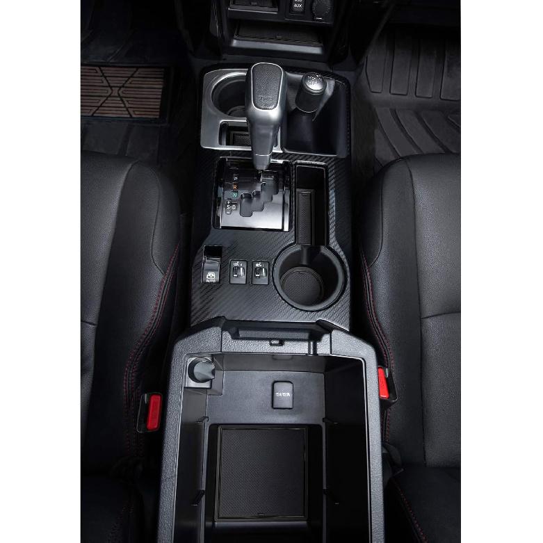 Premium Cup Holder, Console, And Door Pocket Erts Kit Compatible With Toyota 4Runner Accessories 2010-2024 (2 Row, Black Trim)-27PC Set