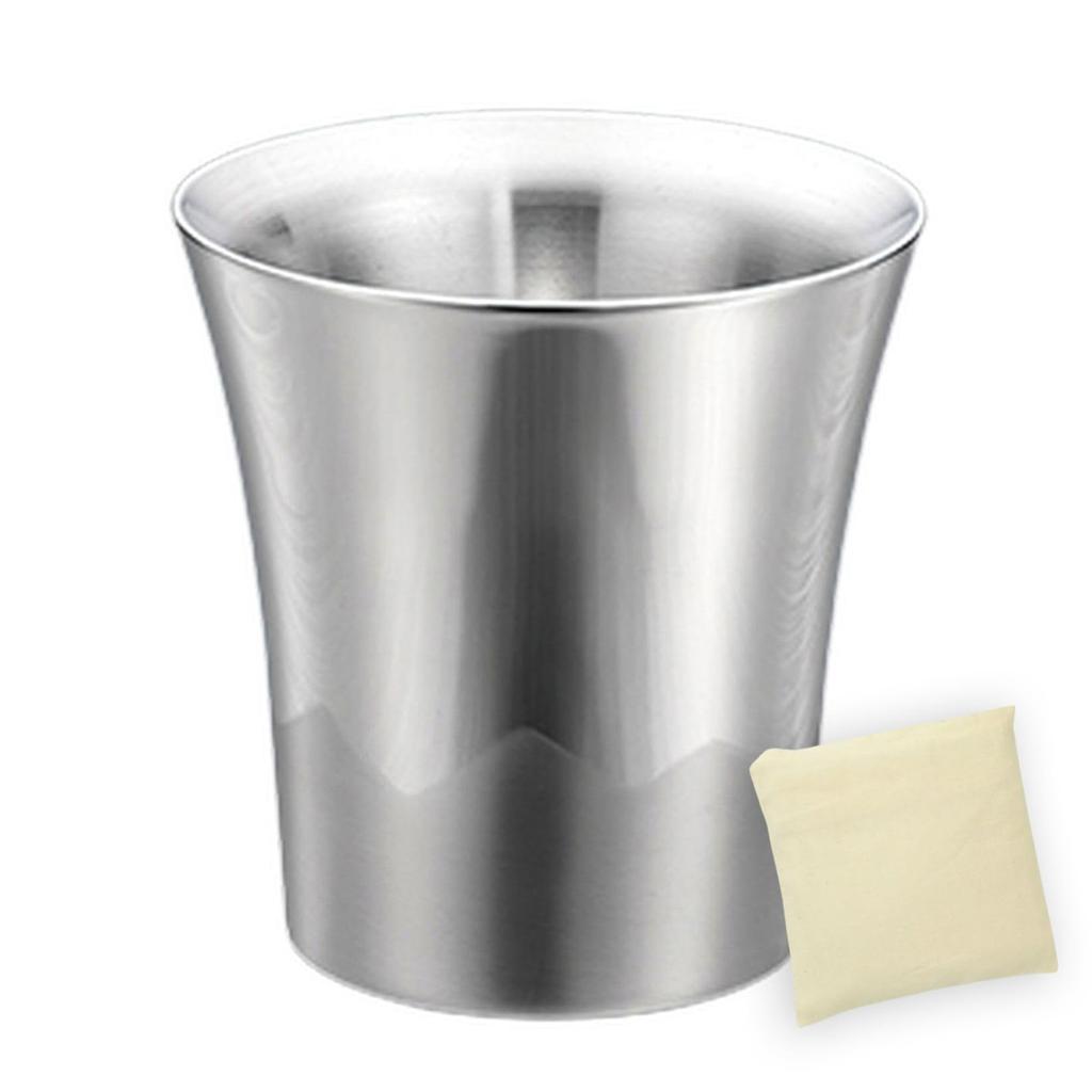 J-kitchens Mt. Fuji Double-Cup Tumbler, 260ml, Made In Japan (Includes SimpleBag Made In Vietnam Set)