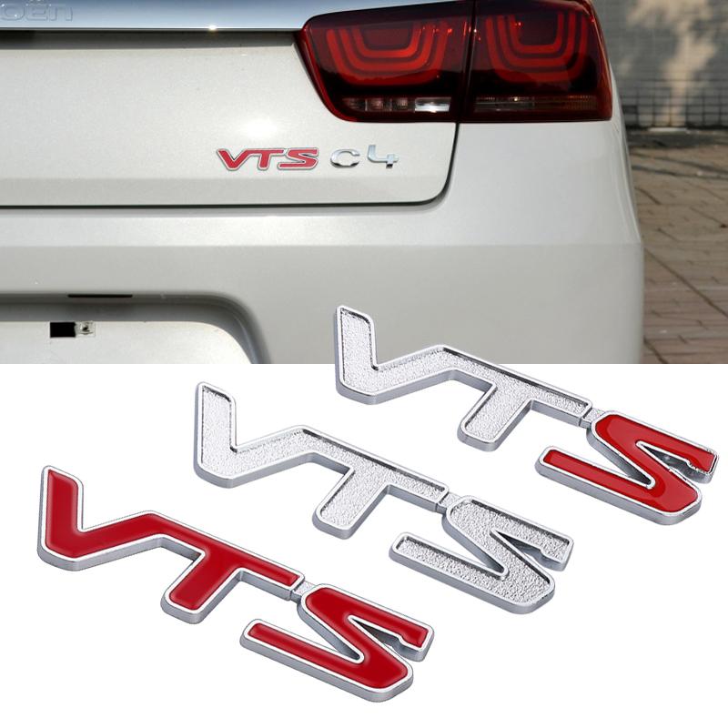 1PC Car VTS Emblem Badge 3D Metal Sticker Letters Rear Trunk Emblem Badge Stickers For Citroen C3 Aircross C4 Picasso Cactus C1